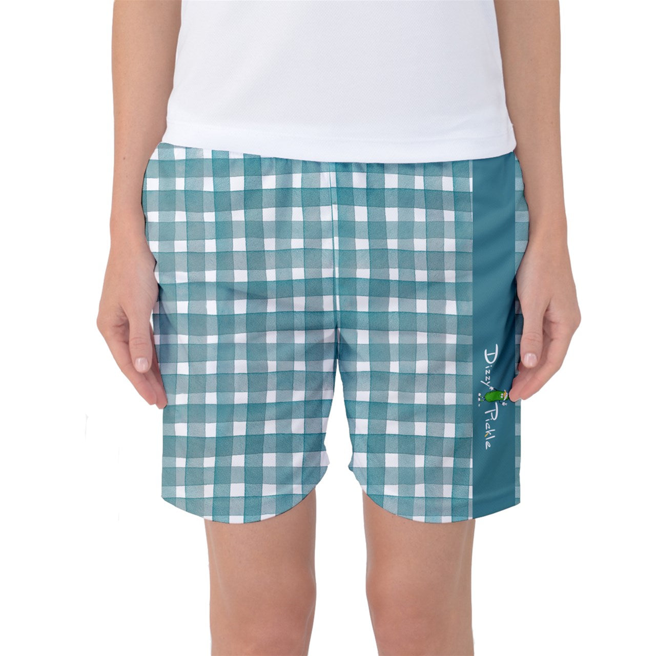 Heidi - TW - Gingham - Women's Long Pickleball Athletic Shorts by Dizzy Pickle