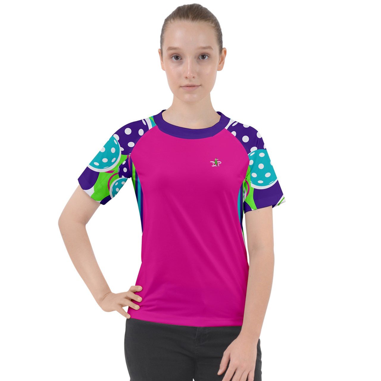 Dizzy Pickle Diana Fuchsia Women's Pickleball Sports Raglan Tee