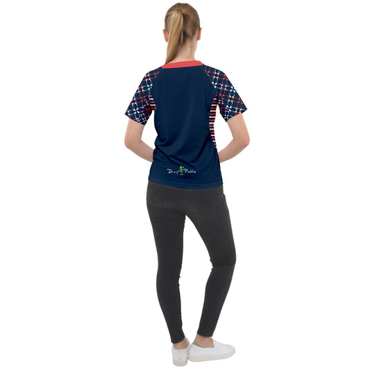 Van - Petals - Navy Blue - Women's Pickleball Sports Raglan Tee by Dizzy Pickle