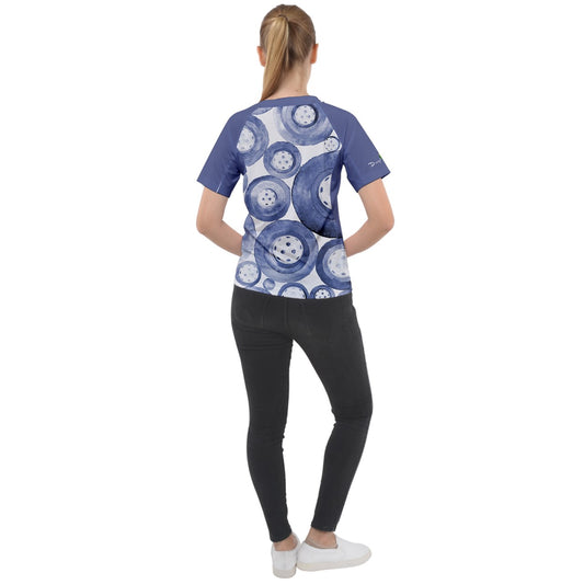 Heidi - BW - Women's Pickleball Sport Raglan T-shirt by Dizzy Pickle