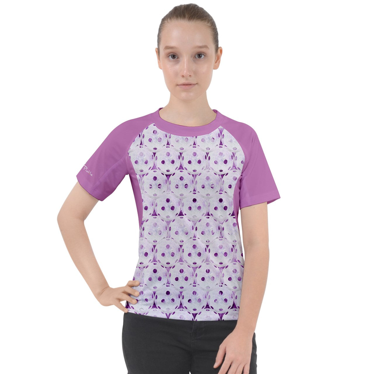 Heidi - MW - Balls - Women's Pickleball Sport Raglan T-shirt by Dizzy Pickle