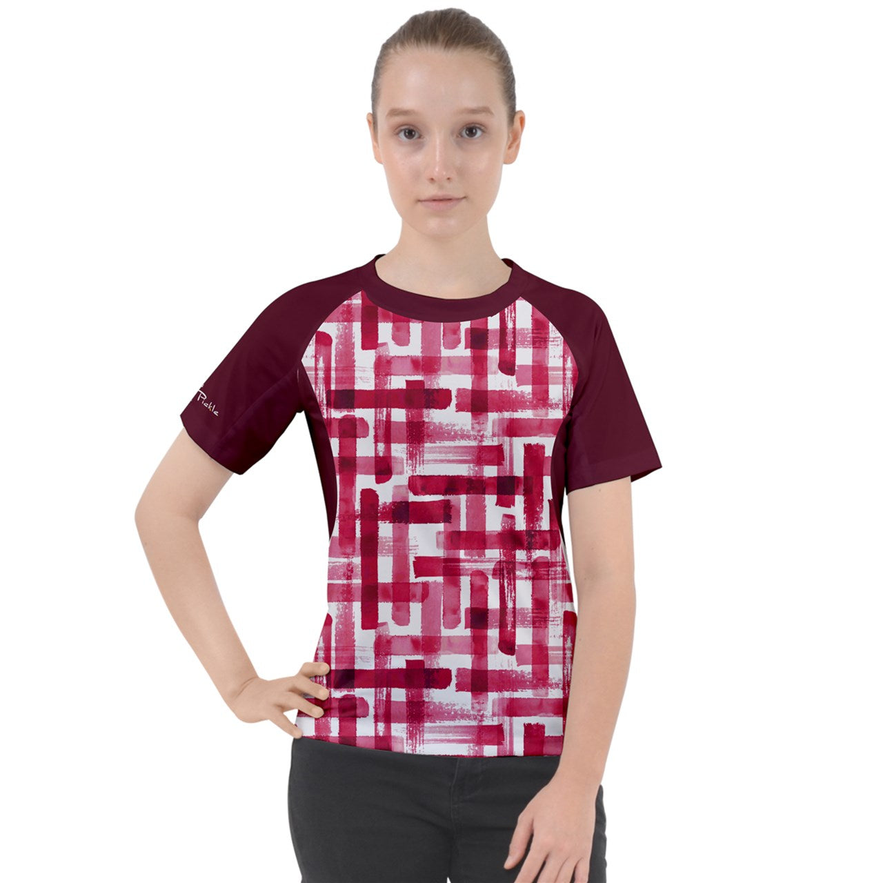 Heidi - RW - Weave - Women's Pickleball Sport Raglan T-shirt by Dizzy Pickle