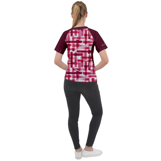 Heidi - RW - Weave - Women's Pickleball Sport Raglan T-shirt by Dizzy Pickle