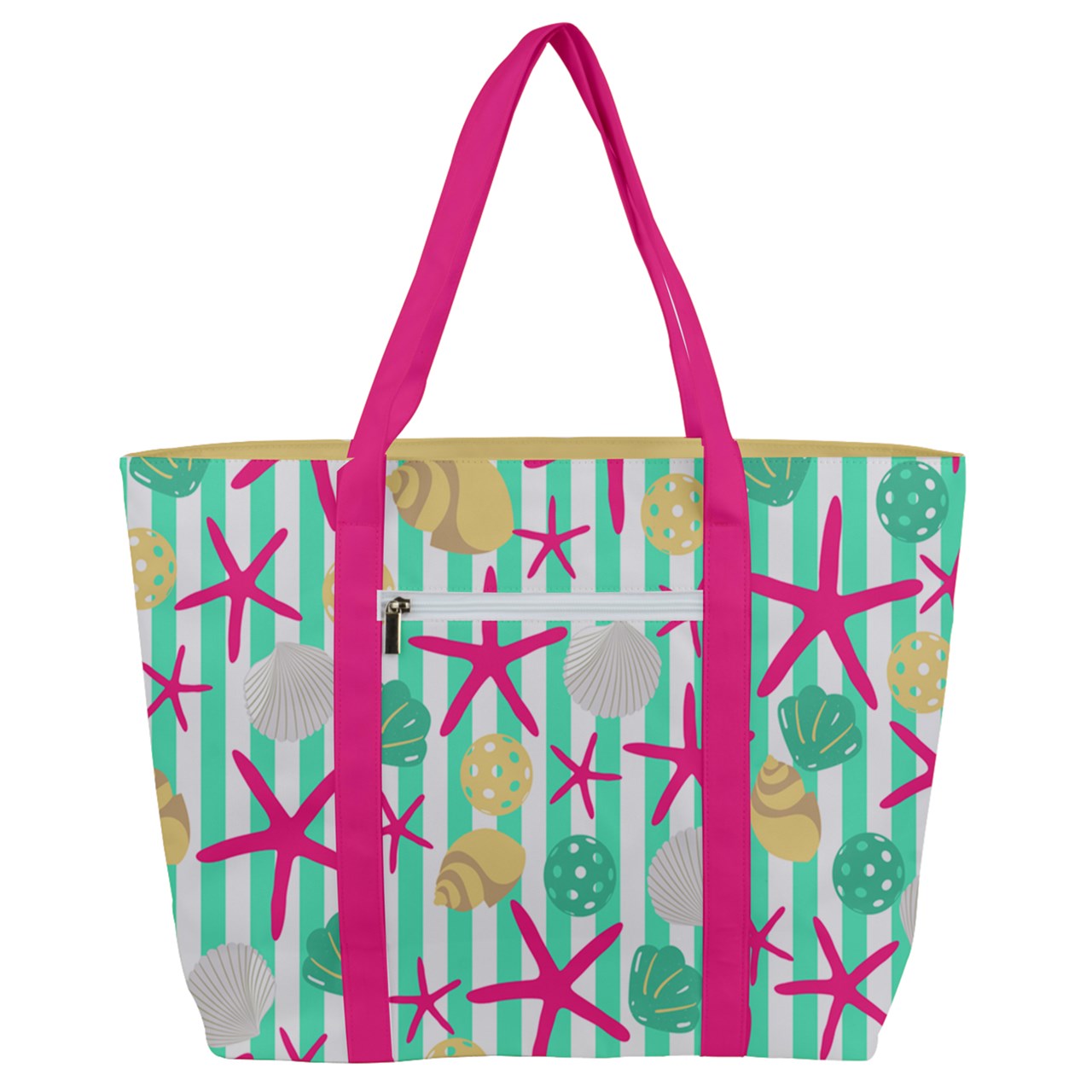 Dizzy Pickle MaryEllen Stripes Women's Pickleball Zip-Up Canvas Bag Sea Green