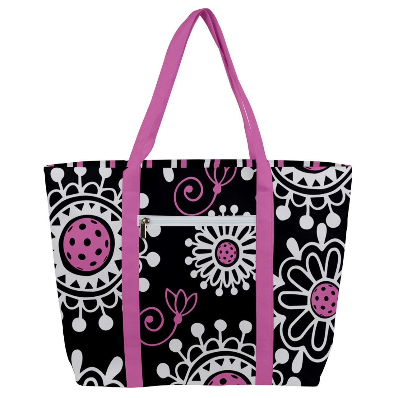 Dizzy Pickle Coming Up Daisies BP Women's Pickleball Zip-Up Canvas Bag Black Pink