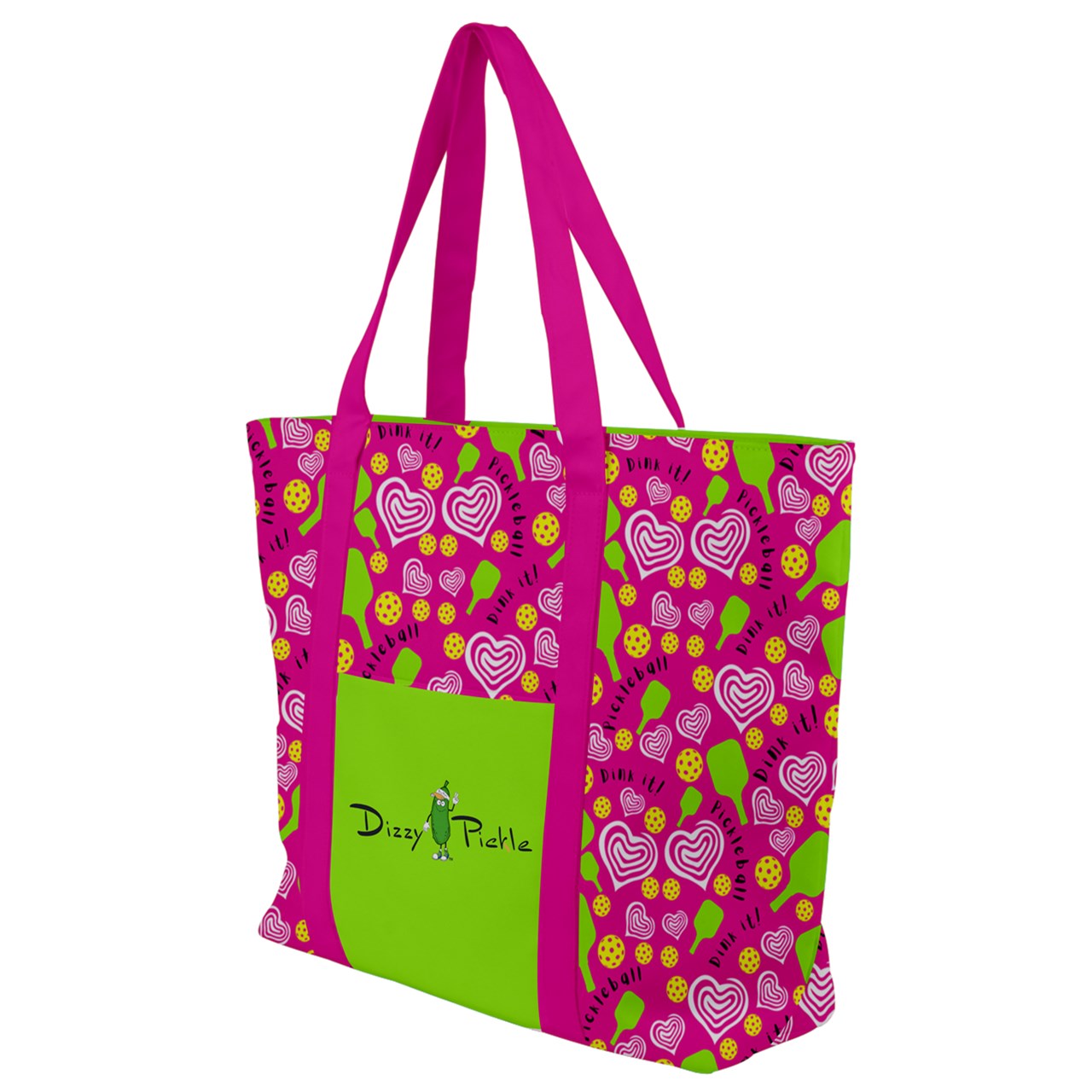 Dizzy Pickle Dinking Diva Hearts PG Women's Pickleball Zip-Up Canvas Bag