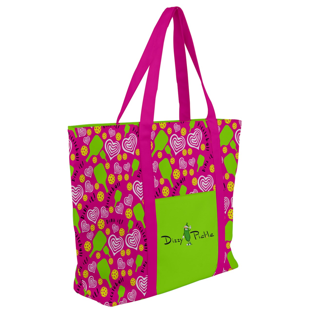 Dizzy Pickle Dinking Diva Hearts PG Women's Pickleball Zip-Up Canvas Bag