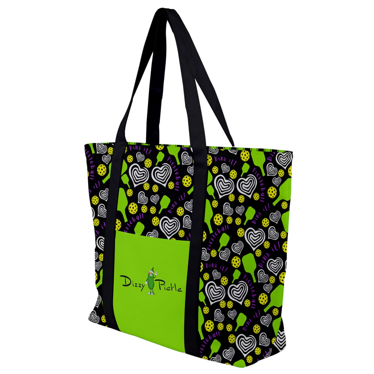 Dizzy Pickle Dinking Diva Hearts BG Women's Pickleball Zip-Up Canvas Bag