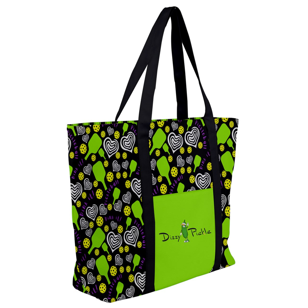 Dizzy Pickle Dinking Diva Hearts BG Women's Pickleball Zip-Up Canvas Bag