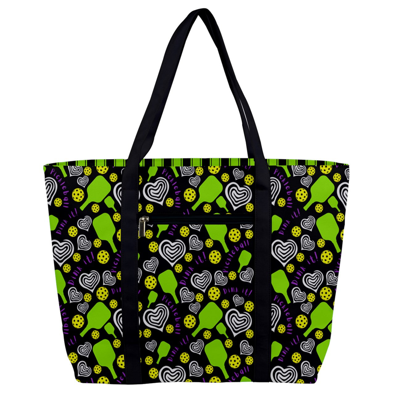 Dizzy Pickle Dinking Diva Hearts BG Women's Pickleball Zip-Up Canvas Bag