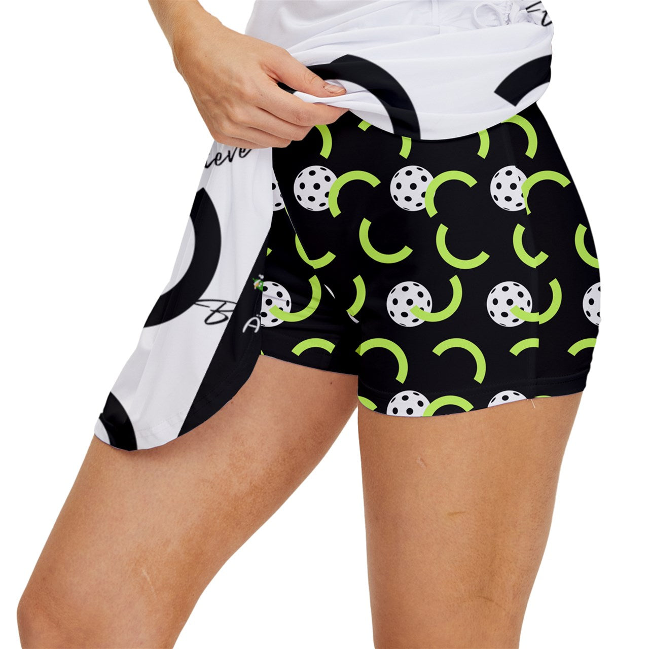 Dizzy Pickle Believe White Women's Pickleball 15" Court Skorts with Inner Shorts