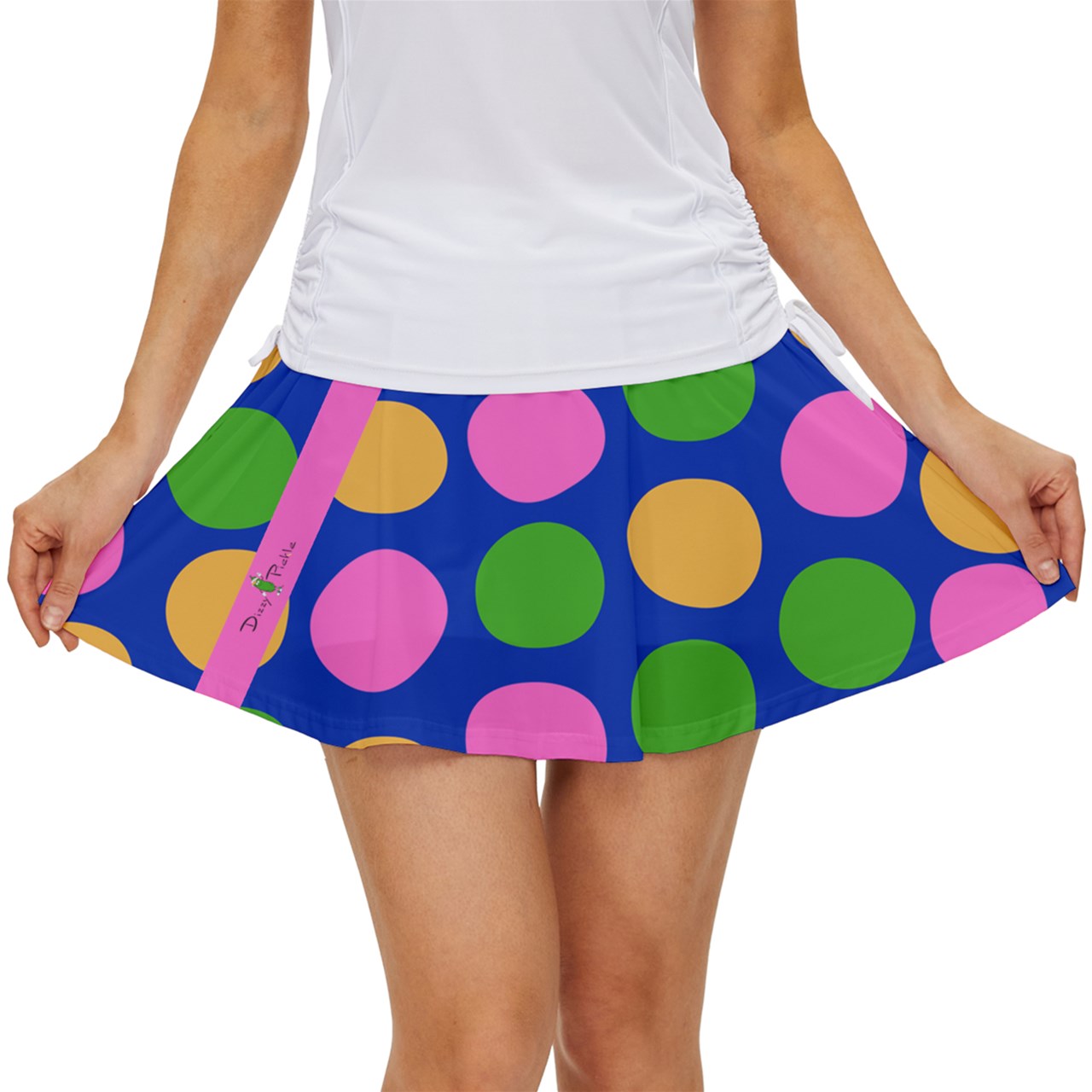 Dizzy Pickle Rita Polka Dots Women's Pickleball 15" Court Skorts with Inner Shorts