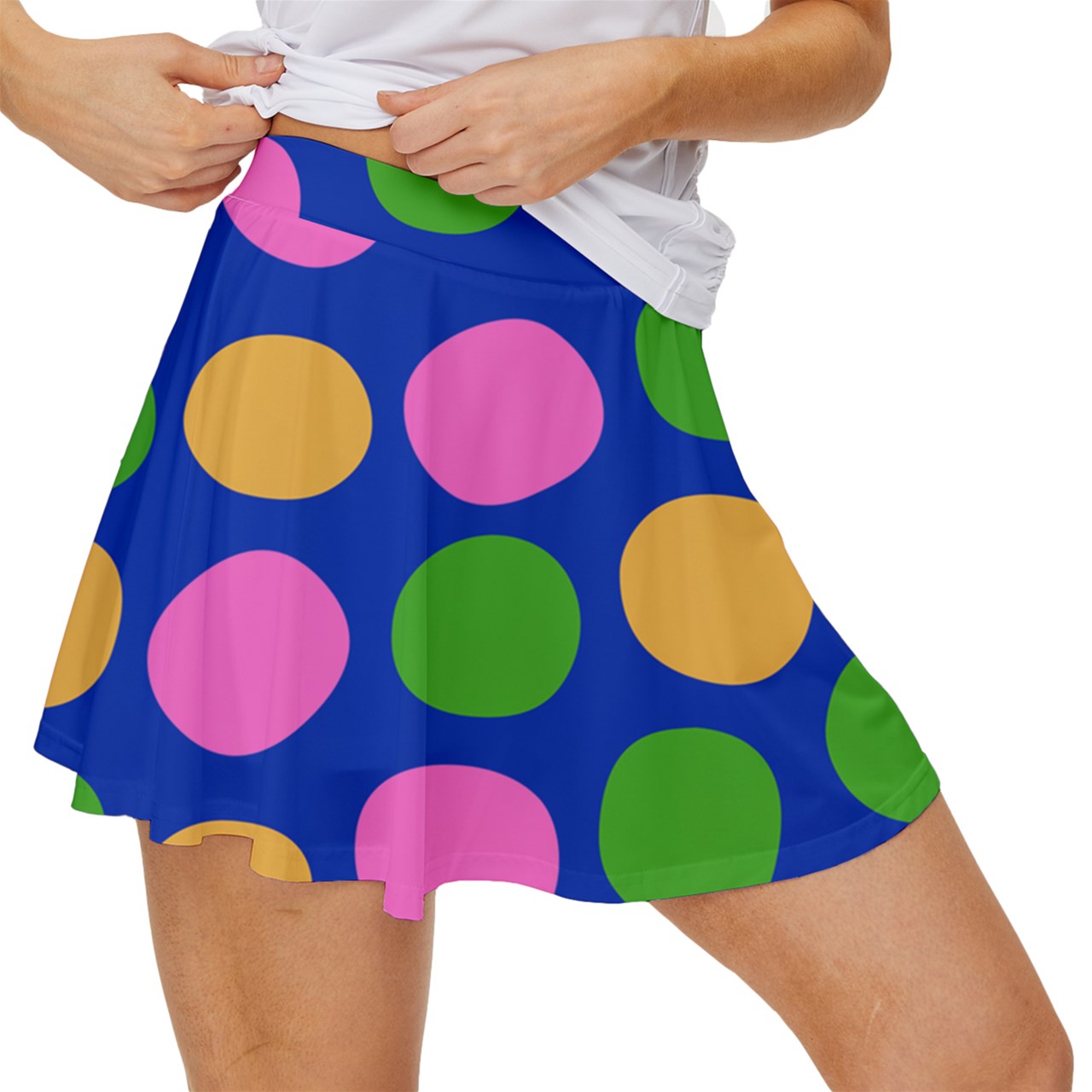 Dizzy Pickle Rita Polka Dots Women's Pickleball 15" Court Skorts with Inner Shorts