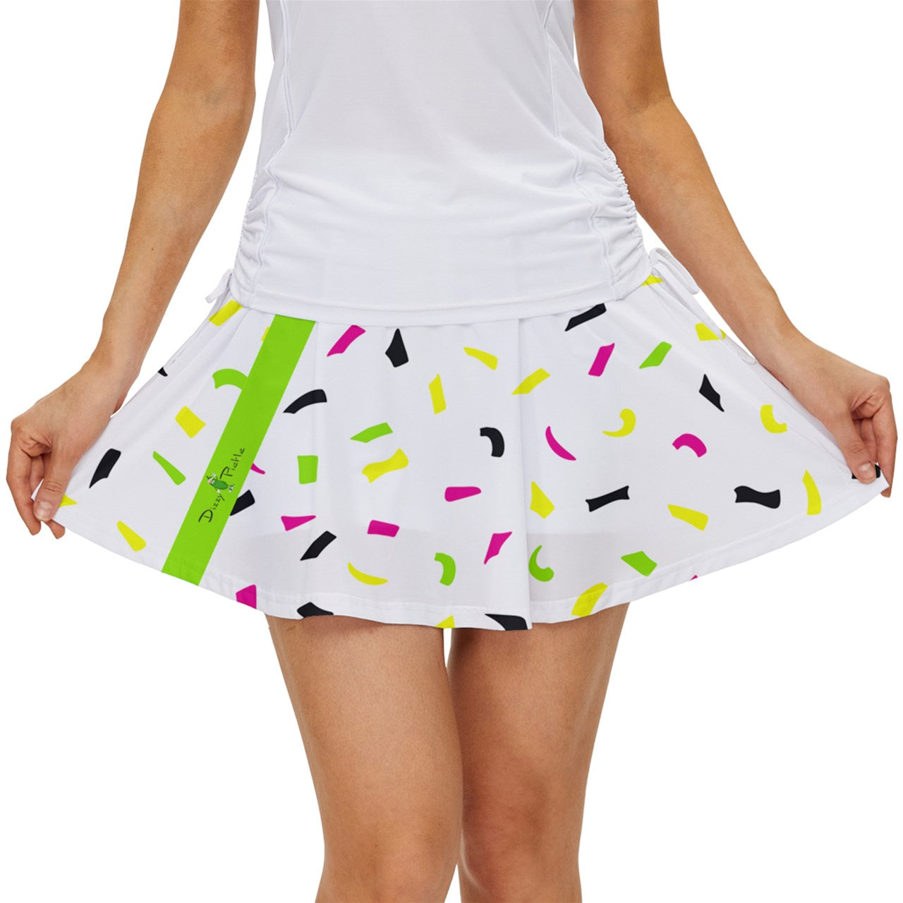 Dizzy Pickle Dinking Diva Confetti Women's Pickleball 15" Court Skorts with Inner Shorts