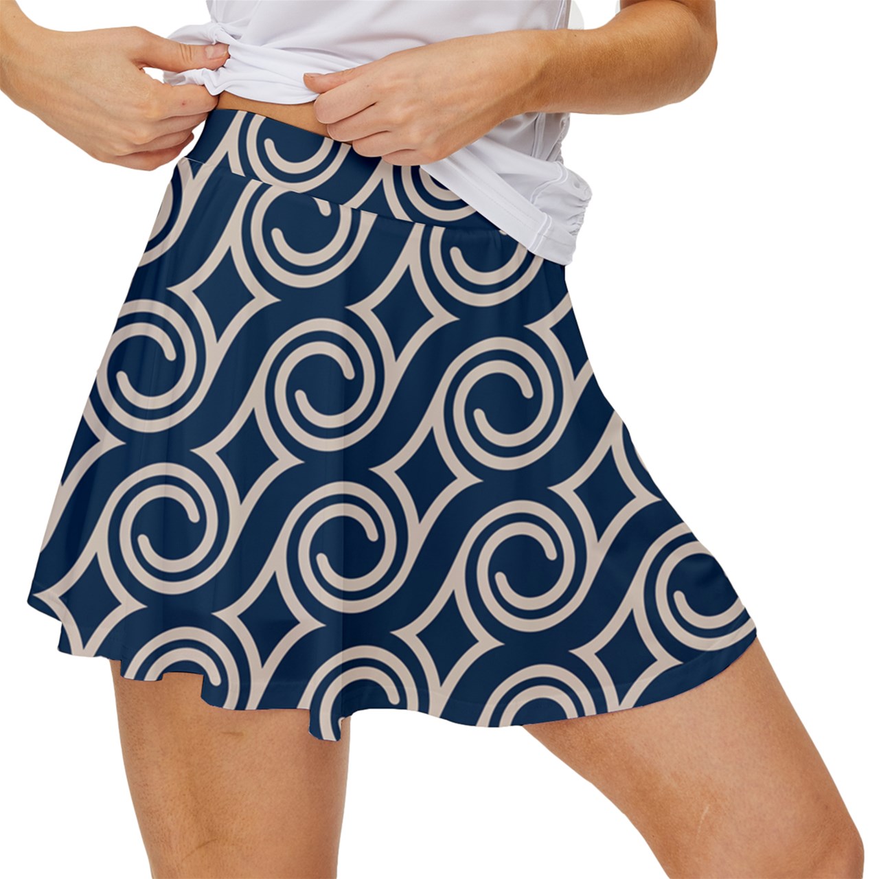 Dizzy Pickle Esther Waves Blue Women's Pickleball 15" Court Skorts with Inner Shorts