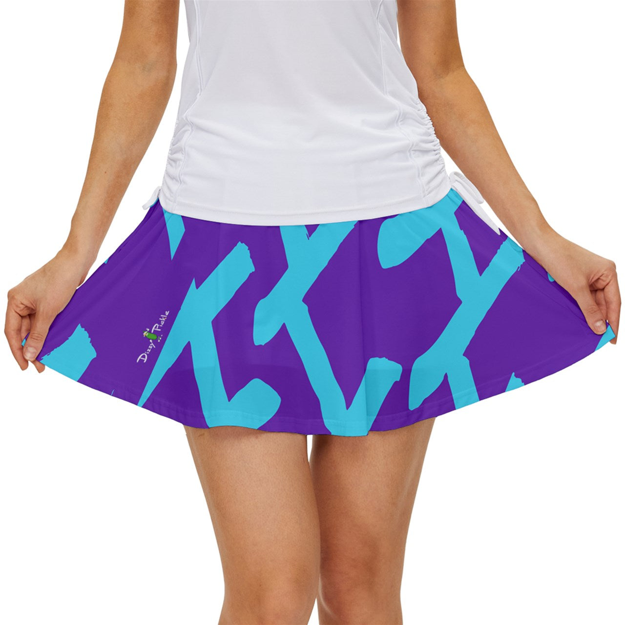 Dizzy Pickle Esther Weave Teal Women's Pickleball 15" Court Skorts with Inner Shorts