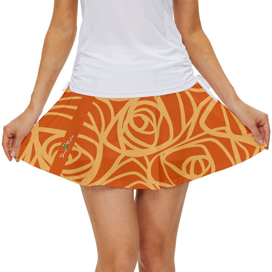 Dizzy Pickle Esther Orange Women's Pickleball 15" Court Skorts with Inner Shorts