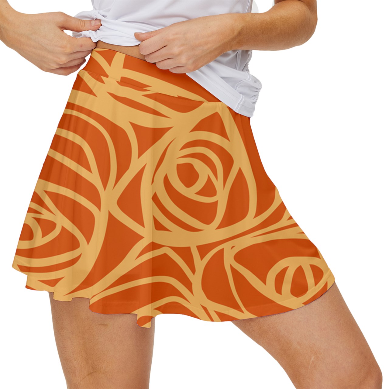 Dizzy Pickle Esther Orange Women's Pickleball 15" Court Skorts with Inner Shorts