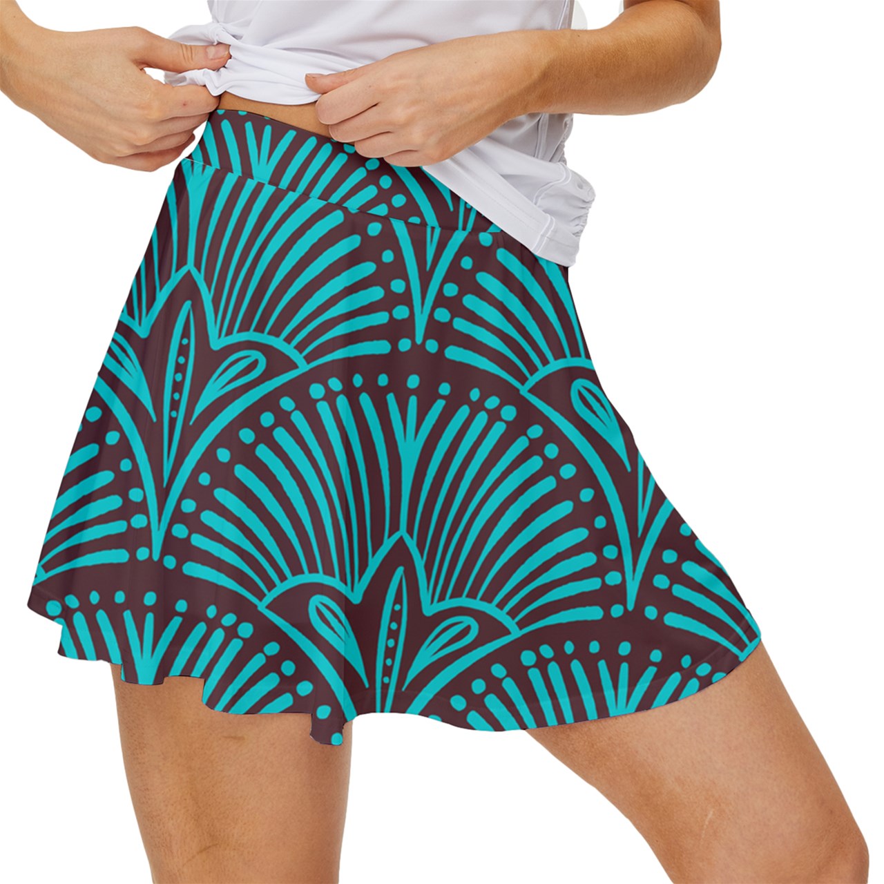 Dizzy Pickle Esther Brown Fans Women's Pickleball 15" Court Skorts with Inner Shorts