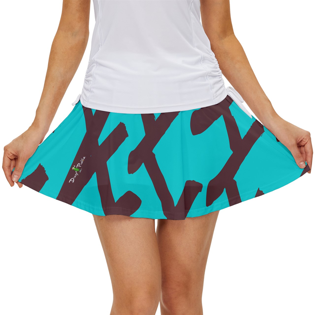 Dizzy Pickle Esther Weave Brown Women's Pickleball 15" Court Skorts with Inner Shorts