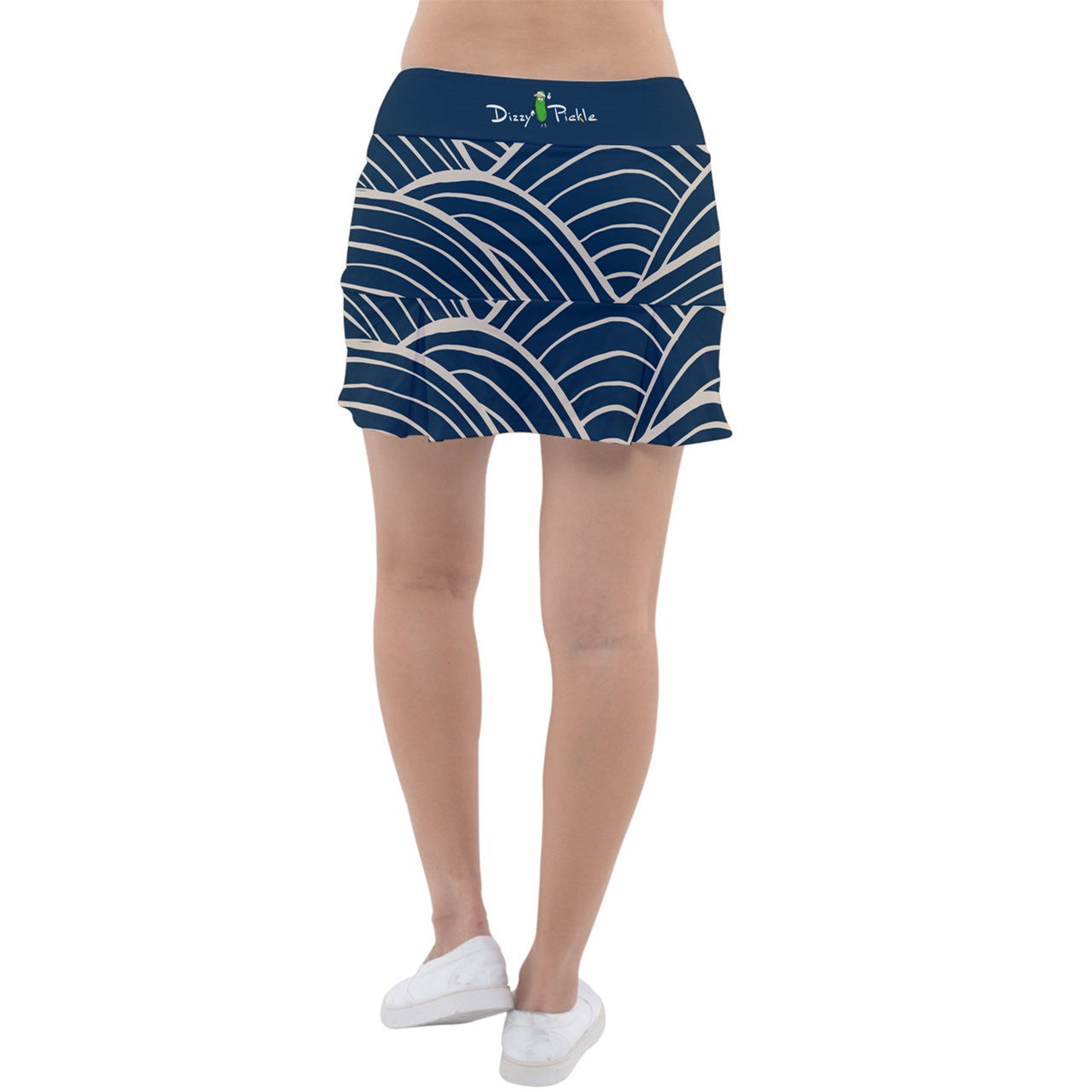 Dizzy Pickle Esther Grooves Blue Women's Classic Pickleball Skort with Inner Shorts with Pockets