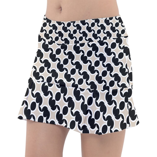 Dizzy Pickle Esther Stars Black Women's Classic Pickleball Skort with Inner Shorts with Pockets