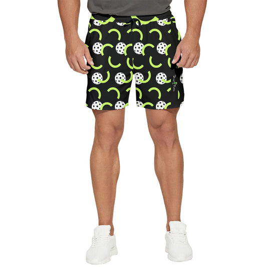 Dizzy Pickle Believe Black Men's Pickleball Stretchable Shorts