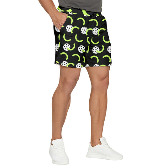 Dizzy Pickle Believe Black Men's Pickleball Stretchable Shorts