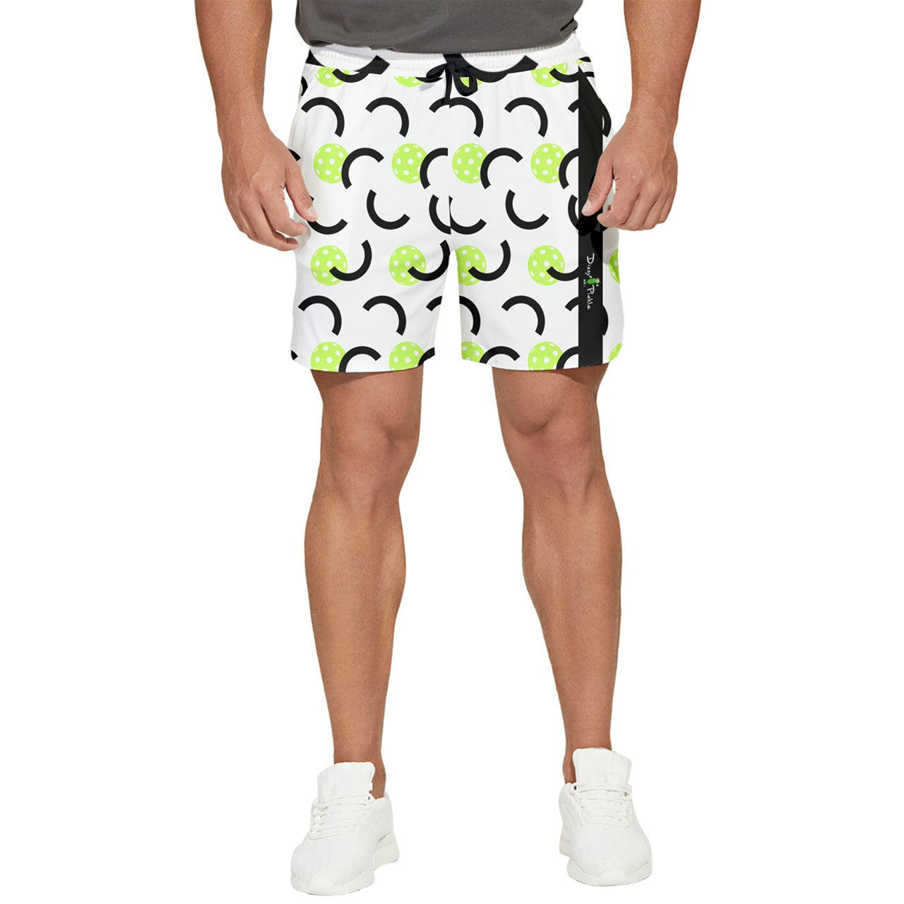 Dizzy Pickle Believe White Men's Pickleball Stretchable Shorts