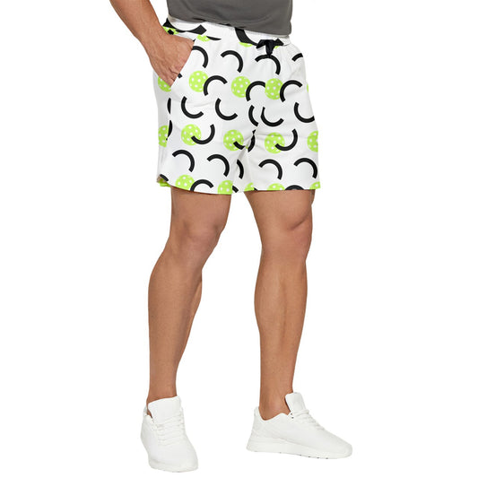 Dizzy Pickle Believe White Men's Pickleball Stretchable Shorts