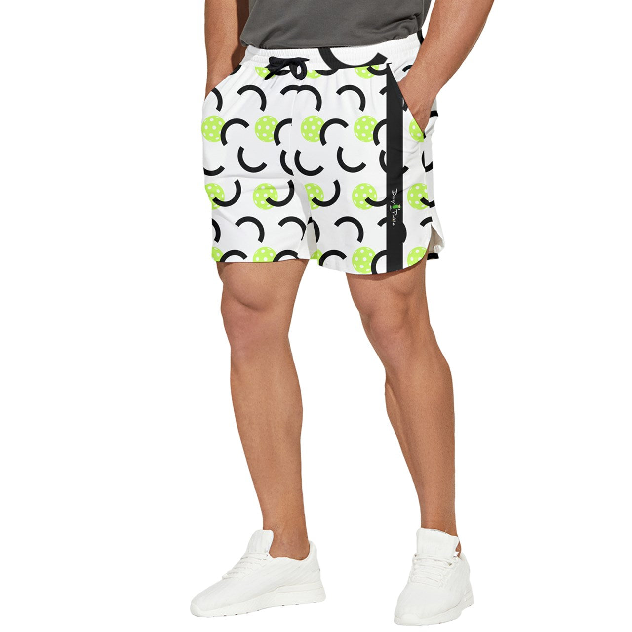 Dizzy Pickle Believe White Men's Pickleball Stretchable Shorts