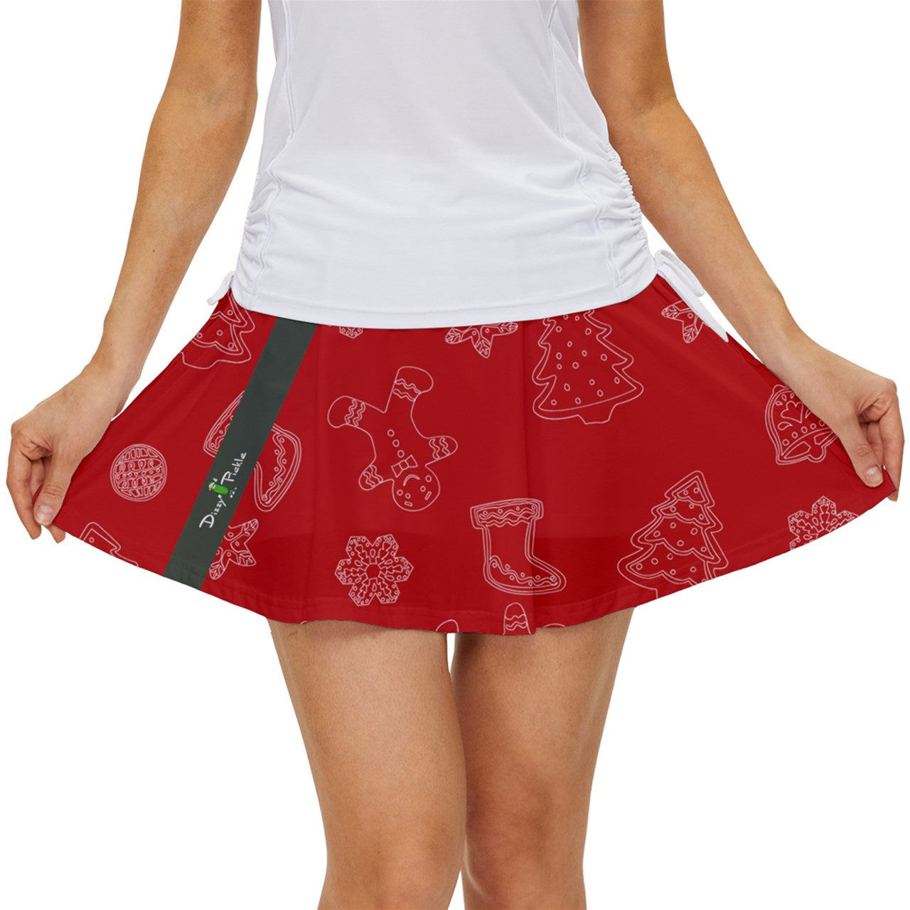 Dizzy Pickle Christmas Cookies RW Women's Pickleball 15" Court Skorts with Inner Shorts