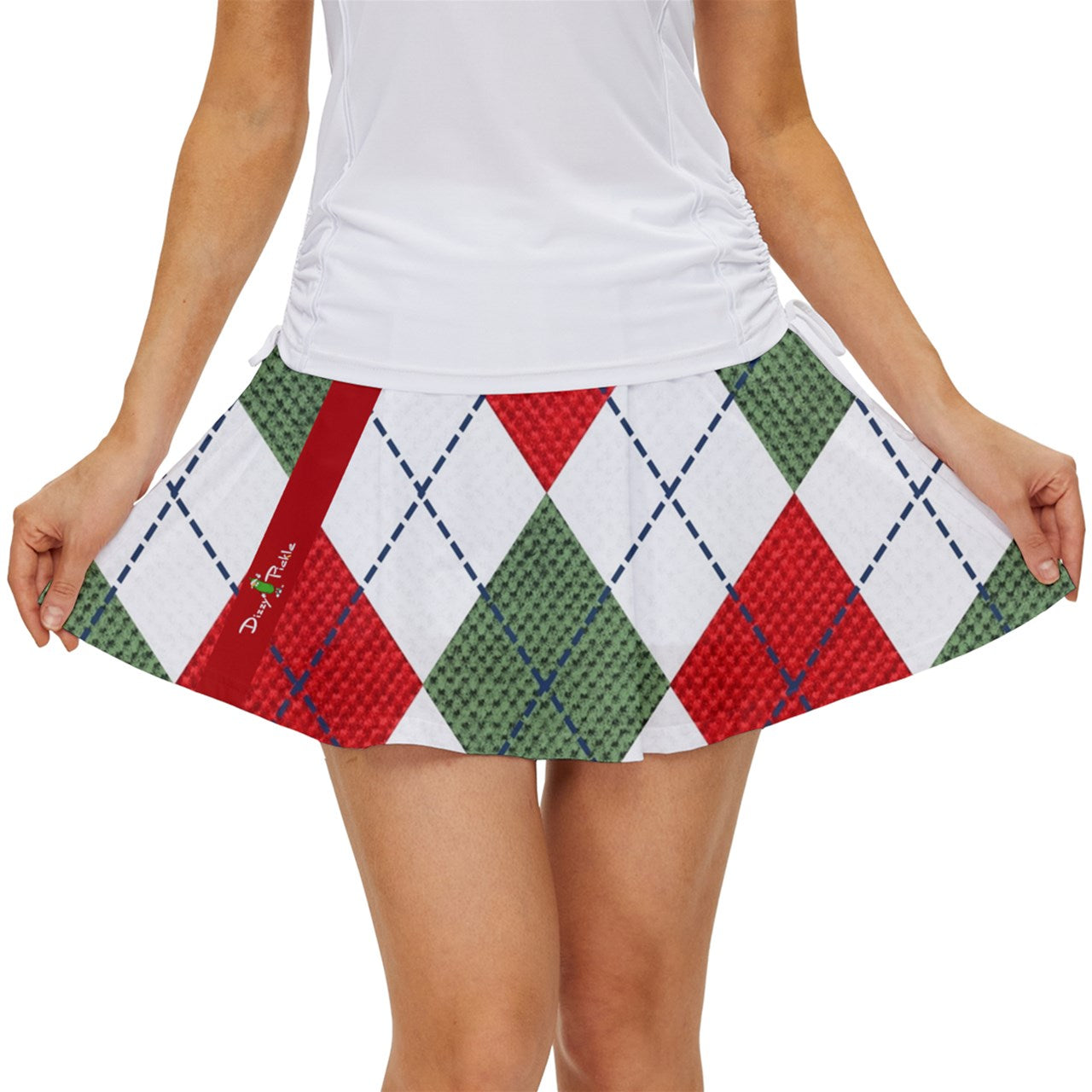 Dizzy Pickle Christmas Diamonds Women's Pickleball 15" Court Skorts with Inner Shorts