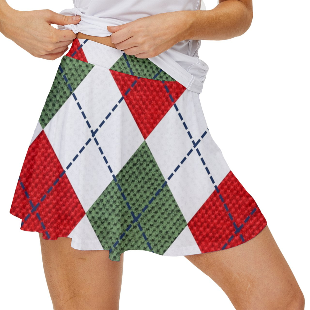 Dizzy Pickle Christmas Diamonds Women's Pickleball 15" Court Skorts with Inner Shorts