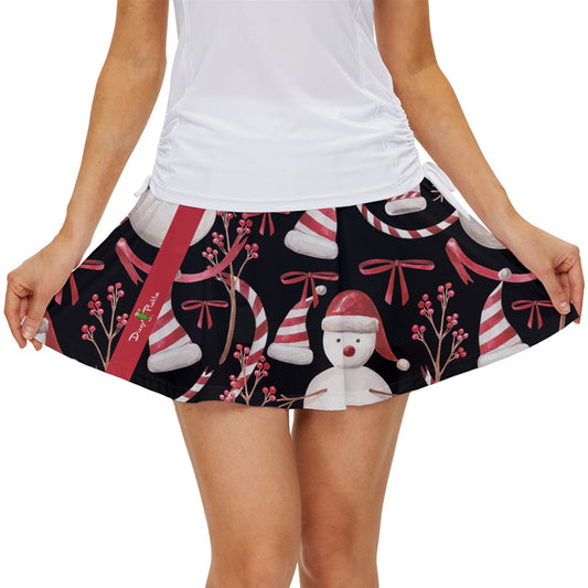 Dizzy Pickle Christmas Let it Snow Women's Pickleball 15" Court Skorts with Inner Shorts