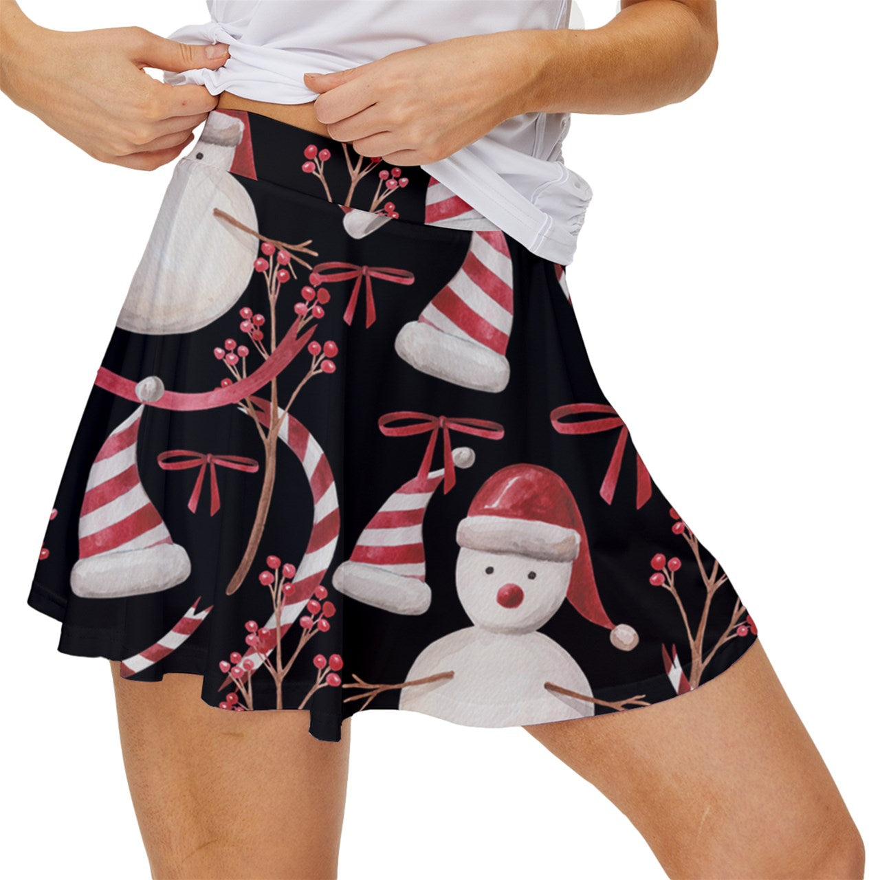 Dizzy Pickle Christmas Let it Snow Women's Pickleball 15" Court Skorts with Inner Shorts