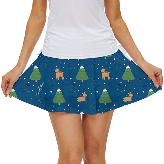 Dizzy Pickle Christmas Reindeer Frolic Women's Pickleball 15" Court Skorts with Inner Shorts