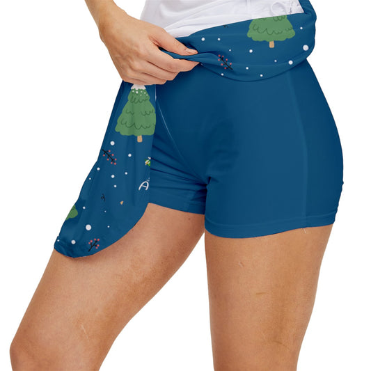 Dizzy Pickle Christmas Reindeer Frolic Women's Pickleball 15" Court Skorts with Inner Shorts