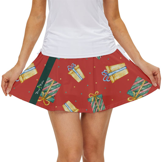 Dizzy Pickle Christmas All Wrapped Up Women's Pickleball 15" Court Skorts with Inner Shorts