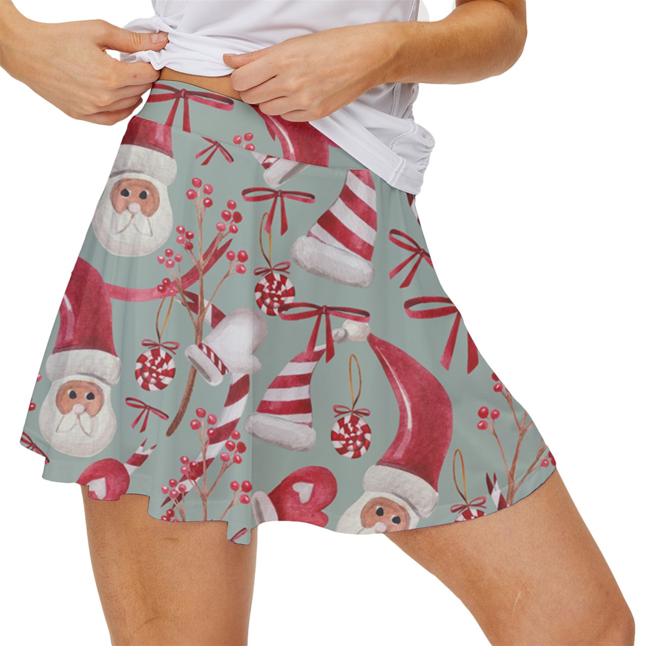 Dizzy Pickle Christmas All Things Santa Women's Pickleball 15" Court Skorts with Inner Shorts