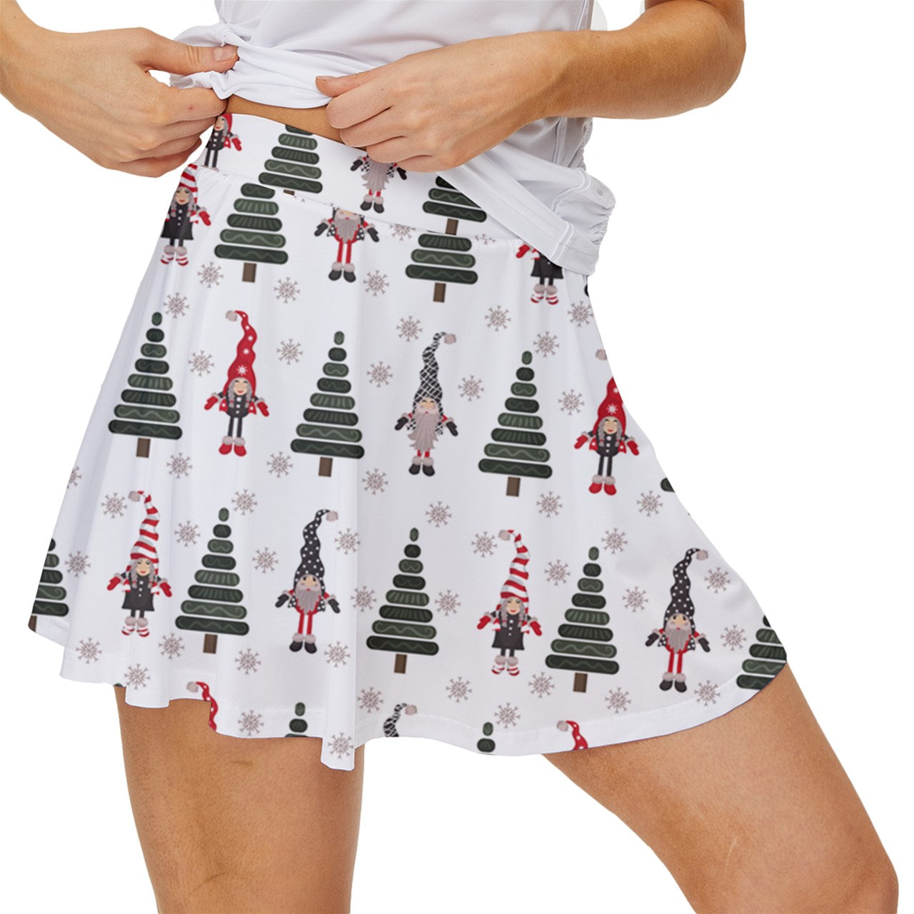 Dizzy Pickle Christmas Elves Women's Pickleball 15" Court Skorts with Inner Shorts