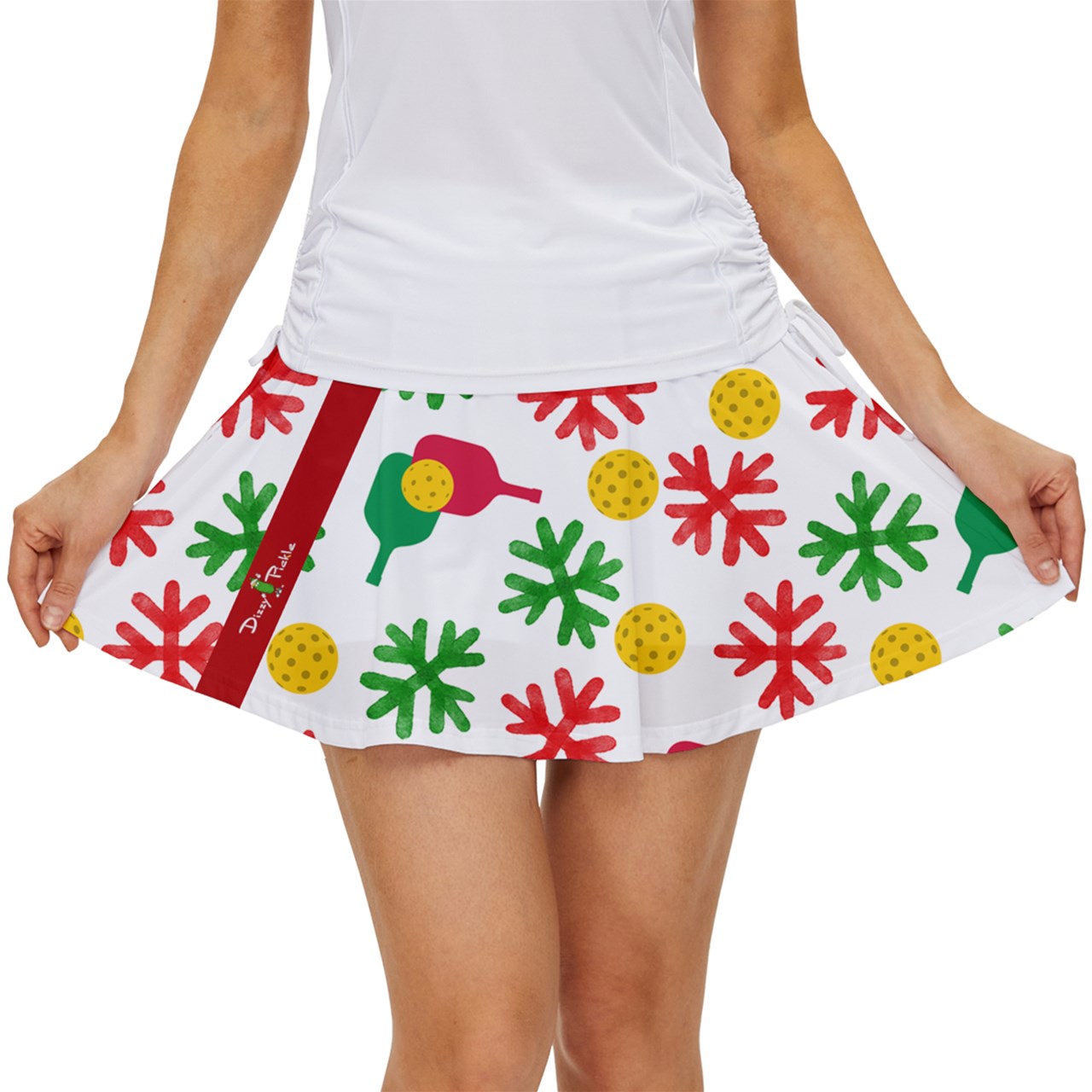 Dizzy Pickle Christmas Paddles Women's Pickleball 15" Court Skorts with Inner Shorts