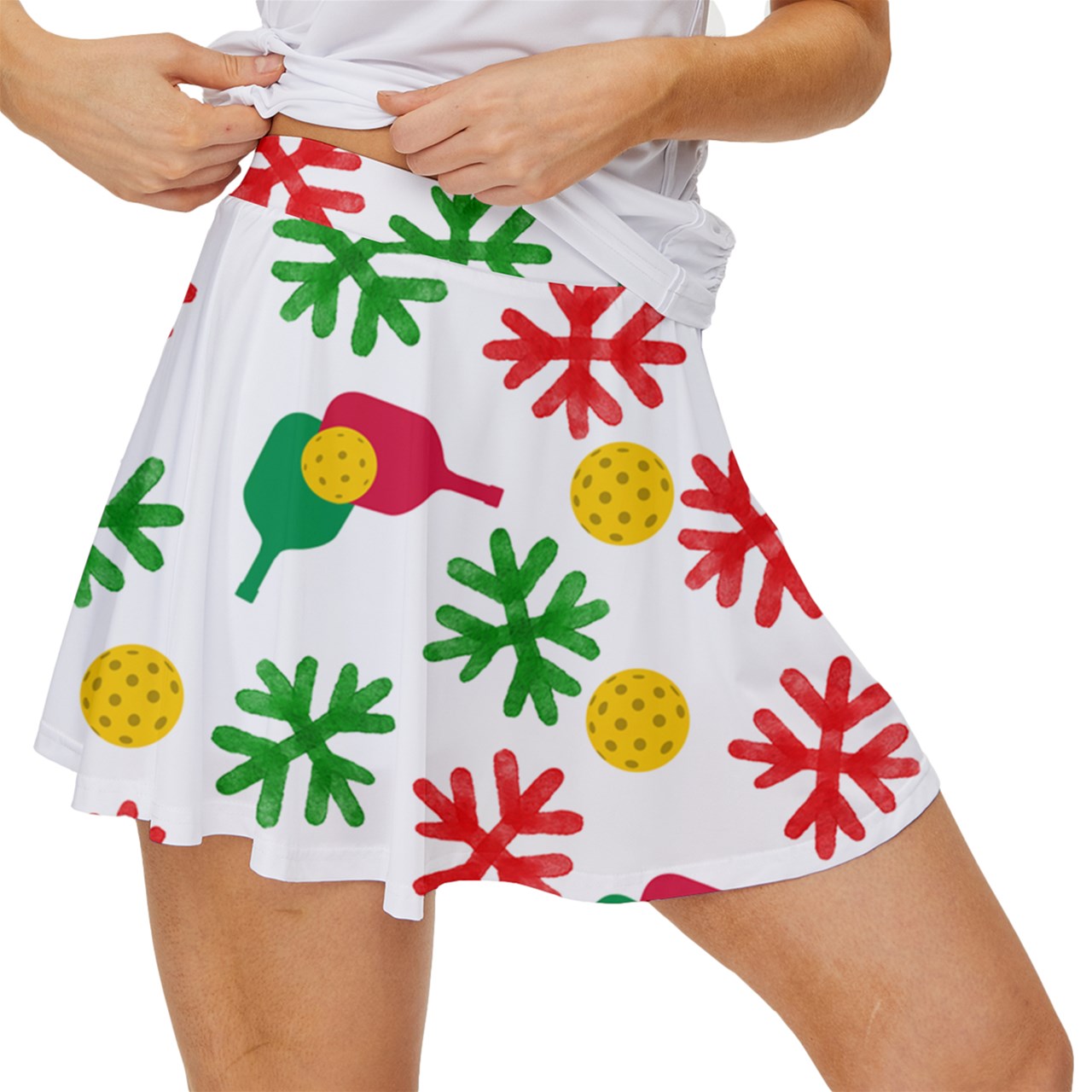 Dizzy Pickle Christmas Paddles Women's Pickleball 15" Court Skorts with Inner Shorts