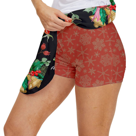 Dizzy Pickle Christmas Warm Memories Women's Pickleball 15" Court Skorts with Inner Shorts