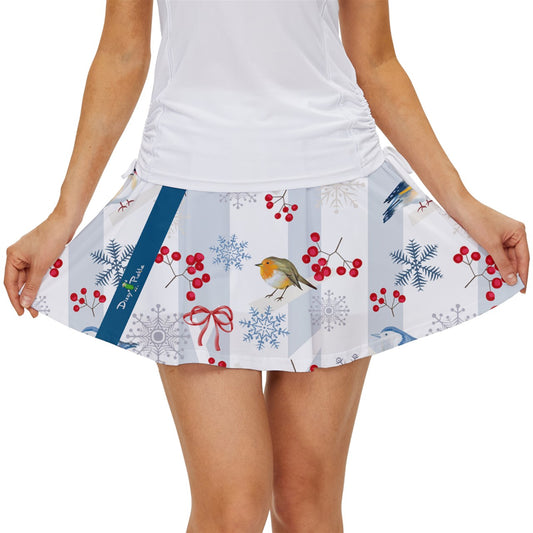 Dizzy Pickle Christmas First Snow Women's Pickleball 15" Court Skorts with Inner Shorts