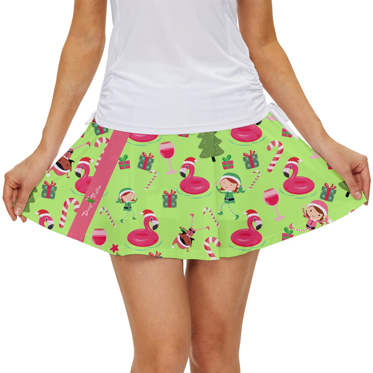 Dizzy Pickle Christmas Cheer Women's Pickleball 15" Court Skorts with Inner Shorts