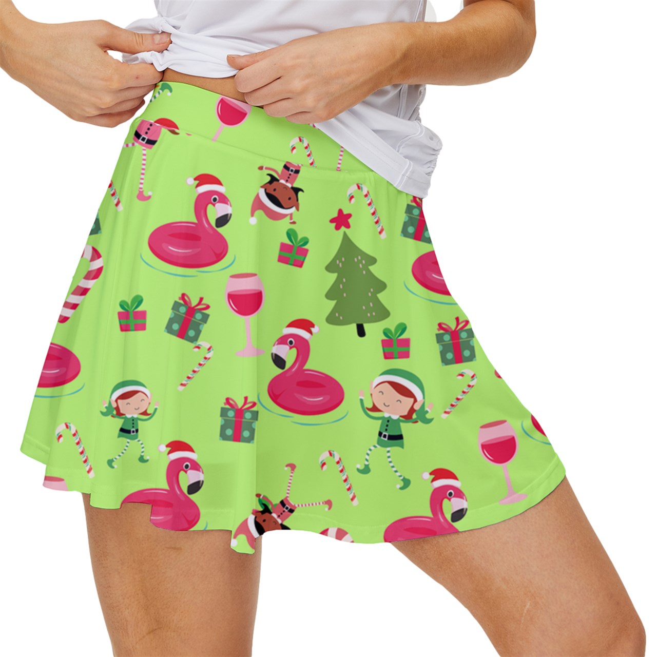 Dizzy Pickle Christmas Cheer Women's Pickleball 15" Court Skorts with Inner Shorts