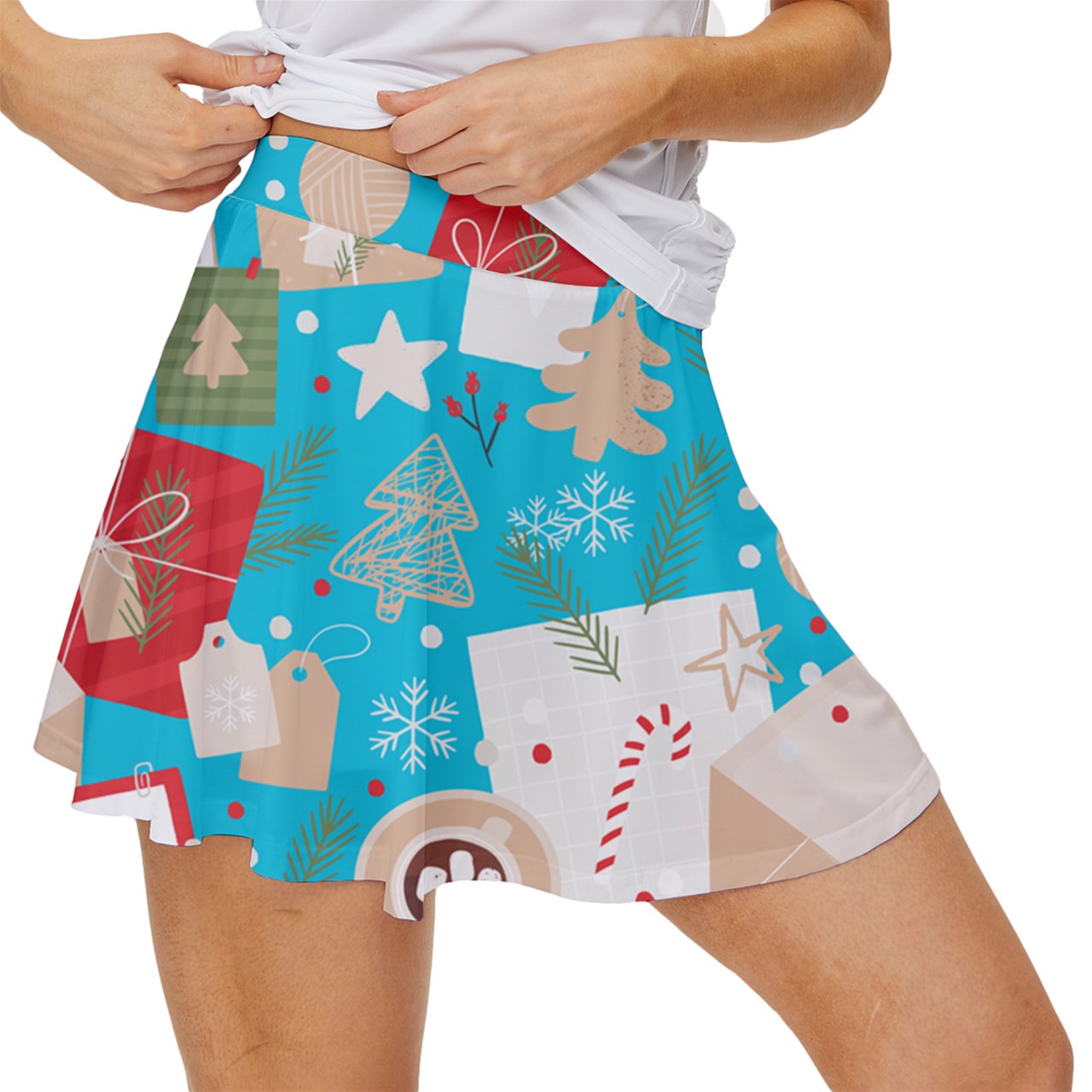 Dizzy Pickle Christmas Joy Women's Pickleball 15" Court Skorts with Inner Shorts