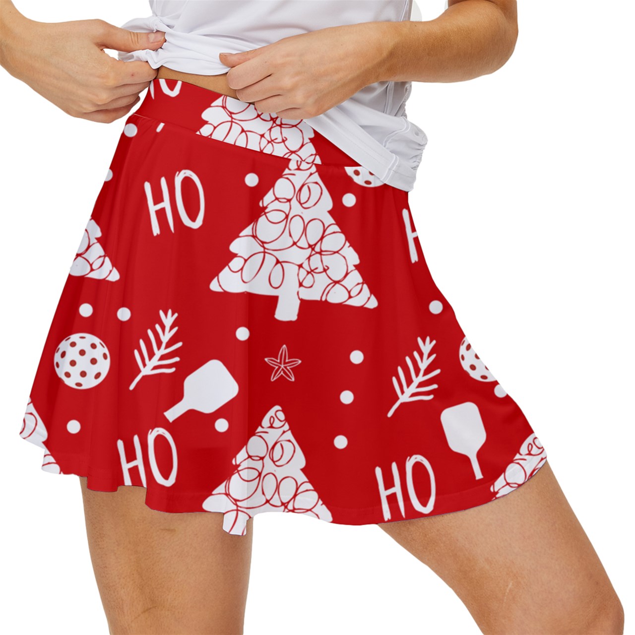 Dizzy Pickle Christmas HO HO HO Women's Pickleball 15" Court Skorts with Inner Shorts