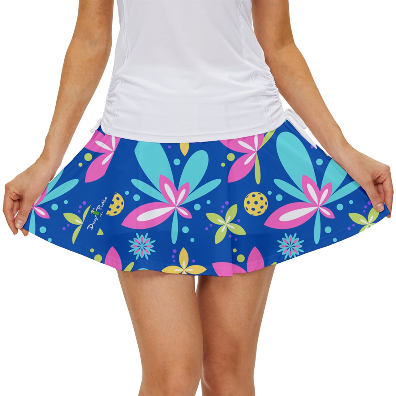 Dizzy Pickle Donna Blue Women's Pickleball 15" Court Skorts with Inner Shorts